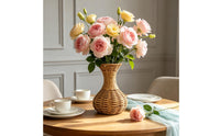 Handwoven Vase Farmhouse Woven Vase Boho Flower Holder for Shelves, Cafe