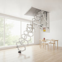 Electric Attic Stairs Remote Control Retractable Attic Ladder Space-Saving Electric Loft Ladder for Home Renovation