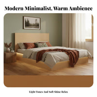Modern Minimalist Bed Frame Easy Assembly Headboardless Bed Frame Space Saving for Hotel Owners, Homeowners, Rental Property, Guesthouse