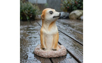 Natural Finish Meerkat Resin Figurine Painted Face Meerkat Garden Statue Outdoor Resin Creature Figurine Weather-Resistant for Flowerpot