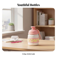 Keeps Cold & Hot Portable Water Cup with Lanyard Leak-Proof Candy Color Student Cup Easy to Clean for Students, Kids, School, Travel, Office