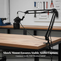 Condenser Audio Device Low Noise Audio Device Crystal Clear Sound Audio Equipment for Streamers, Audio Narration Artists, Live Broadcasting