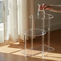 3-Tier Bedside Table Portable Acrylic Tier Shelf Sturdy Clear Countertop Organizer for Kitchen