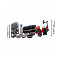 12 Pieces 1:64 Repair Tools Set Resin 1:64 Garage Tool Set Pre Painted Mini Auto Repair Kit for Desktop, Dollhouse