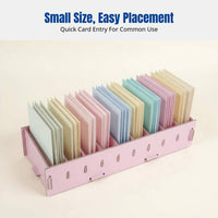 Wooden Business Card Holder, Creative Multitier Organizer, Geometric Desk Storage Box for Office, Home, Bank Card, IC Card