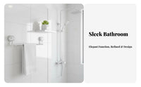 Suction Cup Extendable Towel Bar Drill-Less Setup Installation Washroom Fixture Damage Wall Organizer for Families, Homeowners, Washroom, Shower