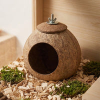 Coconut Hut Hamster House, Easy Clean Pet House for Small Rodents, Chewable with 7cm Entry for Summer and Winter Use
