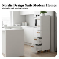 Space-Saving Narrow Drawer Cabinet Versatile Use Tight-Space Storage Organizer Large Capacity Narrow Storage Unit Minimalist Design for Homeowners, Students, Kitchen, Bathroom, Small Areas, Living Room