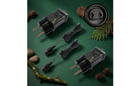 2 Pieces Power Adapter with Extension Cable 12V LED Power Adapter LED Transformer IP44 Waterproof Weather-Resistant