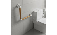 Stainless Steel Wall Mounted Bathroom Handle Anti-Slip Bathroom Grab Bar Wood Grain Toilet Grab Rust Resistant for Elderly, Disabled People, Restroom