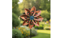 Flower Wind Windmill Decorative Metal Wind Windmill Weather-Resistant Yard Art for Lawn