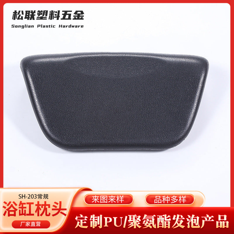Self-Skinning Polyurethane Foam Bathtub Pillow, Wooden Tub Accessory