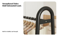 Multi-Functional unrestrictedstanding Coat Hanger with footwear storage shelf Space-Saving Clothing Rack Multifunctional Garment Stand Minimalist Design for Apartment Dwellers, Homeowners, Students, Bedroom, Small Spaces, Entryway, Dressing Area