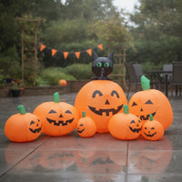 Yard Inflatable Cat on Pumpkin Outdoor Inflatable Pumpkin with Cat Holiday Lighted