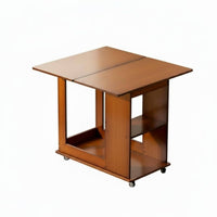 Space-Saving Foldable Utility Cart Vintage Aesthetic Multi-Level Rolling Organizer Mobile with casters Side Table Sturdy Construction for Apartment Dwellers, Office Workers, Living Room, Small Spaces, Bedroom, Dining Area