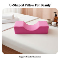 Ergonomic Design U-Shaped Lash Pillow Soft Velvet Cover Eyelash Extension Pillow Breathable for Estheticians, Women, Spas, Spa, Home Salons