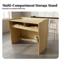 Solid Wood teacher's Podium Long-Lasting Wooden Lectern Sturdy Construction Classroom Presentation Desk Stable for Lecturers, Speaker S, School, Training Center, Lecture Hall, Conference Room
