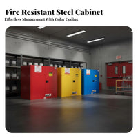 Hazard-Resistant Resistant Cabinet Double-Walled Construction Cabinet Fire Resistant Harmful Material Locker for Factory Workers, Researchers