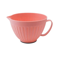 Glossy Salad Bowl with Handle Ergonomic Mixing Bowl with Pour Spout Easy-Grip Dishwasher Safe for Students, Kitchen, Small Apartments, Dorm Rooms