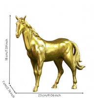 Brass Horse Figurine Gold-Toned Home Decor Craft Piece for Office Display