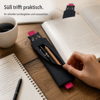 Cartoon Silicone Pencil Case with Bookmark for Students, Portable Storage Pouch