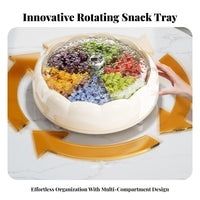Rotating Snack Tray with Lid Light Luxury Design Rotating Snack Container