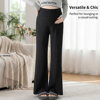 Thermal Leggings Women with Fleece Lined Wide Leg Design, Maternity Clothes Thick Warm Loungewear Pants, High Elastic