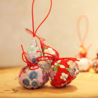 Embroidered Brocade Sachet Amulet with Lavender/Mugwort Filling, Japanese Style Lucky Charm Gourd Pouch