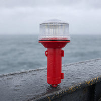 LED Marine Beacon Light High Visibility Solar Powered Boat Light Long Battery Sun-Powered Fishing Net Marker for Boaters, Fishermen, Boating