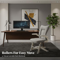 Ergonomic Design Adjustable Student Task Chair 360-Degree rotating Office Furniture Thick padding Seat effortless Rolling Casters for Students, Teenagers, Adults, Study Room, Bedroom