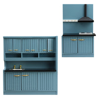 1/12 Dollhouse Kitchen Cabinet with Sink Modern Dollhouse Kitchen Set with Sink European-Style for Dioramas