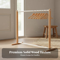 Solid Wood Material Pet Clothes Rack Sturdy Construction Wooden Pet Clothes Stand Stable Design for Parents, Bedroom, Home, Party Decoration