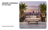 Weatherproof Sofa and Armchair Conversation Group Water-Resistant Outdoor Furniture Modern Design Patio Seating Set configurable for Guest Accommodation Managers, Business Owners, Balcony, Terrace, Courtyard, Backyard