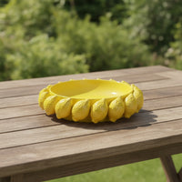 Bowl with Lemon Rim Shallow Fruit Bowl Tableware Versatile Cute for Dining Table, Living Room