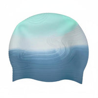 Ear-Covering Swim Cap  Printed Swim Cap Hydrodynamic Fit Swimming Hat for Training