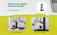 Manual Lever Espresso Machine, Portable High-Pressure Brewer