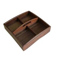 Divided Snack Tray Wood Grain Wooden Tray with Dividers Rectangular Platter for Hosts, Families, Parties, Coffee Table, Countertop