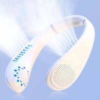 USB Rechargeable Bladeless Neck Fan Quiet Operation Hanging Neck Fan Adjustable Speeds Wearable Air Conditioner Long Battery Life for Office
