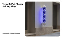 Illuminated Haircut Pole Lamp Retro Design Haircut Pole Wall Mounted Salon Lamp Energy Saving Waterproof for Hair Salons