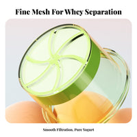 Food-Grade Material Greek Yogurt Strainer Reusable Yogurt Filter Container Easy to Clean Whey Filtering Jar Large Capacity for Health Enthusiasts, Home Cooks, Meal Prep