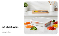 Lidded Metal Food Pan long-lasting Lidded metal container Stackable Design for Kitchen