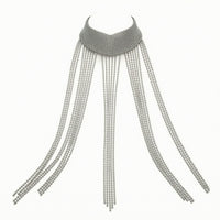 Choker with Fringe Statement Fringe Necklace Crystal Costume Jewelry for Women, Party, Clubwear