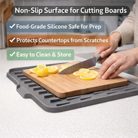 Silicone Draining Mat with Raised Edge for Kitchen Sink, Counter for Home Cooks, Heat Resistant Non Slip
