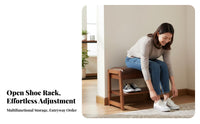 Luxury Design Upholstered Entryway Stool Multi-Functional Upholstered Shoe Changing Stool Comfortable Padded Seat Storage Bench Soft paddinged Top for Homeowners, Apartment Dwellers, Families, Hallway, Mudroom, Living Room, Bedroom