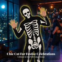 Hooded Skeleton Suit Black and White Apparel for Performance Wear