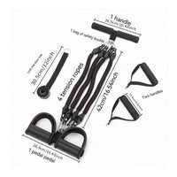 Foot Pedal Pull Rope Multi-Functional 4 Tube Pedal Exerciser Multifunctional Sit up Core Sculpting Tool for Beginners
