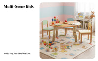 Multi-Functional Peanut Shaped Activity Table Multifunctional Adjustable Height Activity Table Rounded Corners Solid Wood children's Desk Polished Edges for Toddlers, Preschoolers, Kindergarten, Mealtime, Playroom, Arts & Crafts
