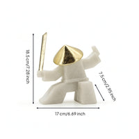 Tabletop Figurine Abstract Fighter Figurine Geometric Statue for Homeowners, Art Collectors, Office, Bookshelf