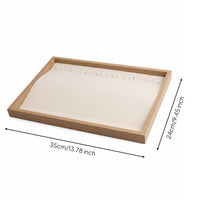 Detachable Dividers Jewelry Display Tray Multi-Functional Wood Grain Jewelry Organizer Long-Lasting Construction Band Earring Storage Tray Soft Velvet Lining for Retailers, Closet