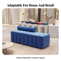 Multi-Functional End-of-Bed Bench Multipurpose Design Wavy Seat Ottoman Modern Aesthetic Long Stool Soft Upholstery for Homeowners, Interior Designers, Business Owners, salon, Reception Area, Living Room, Entrypath